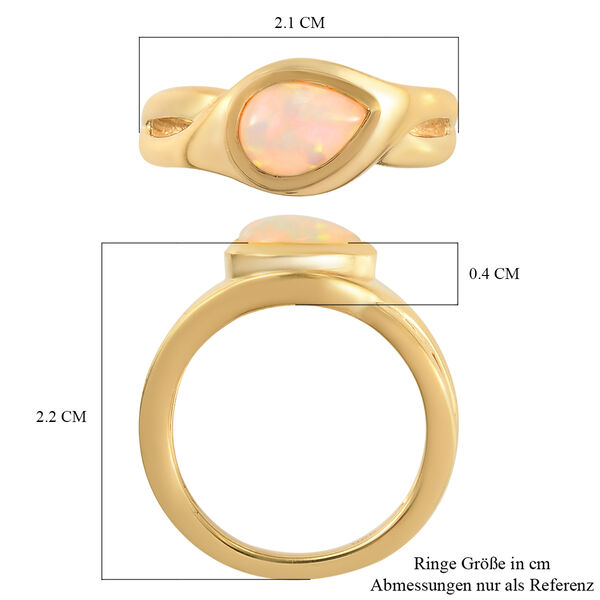 Natürlicher Äthiopischer Opal Ring 925 Silber vergoldet  ca. 0,79 ct image number 7