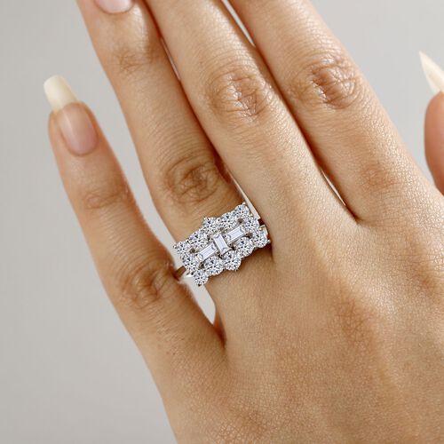 LUXURIANT DIAMOND- SGL zertifizierter VS-EF Labor Diamant Boot Ring in 950 Platin - 2 ct. image number 2