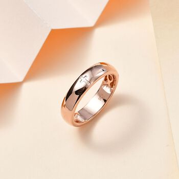 Bandring mit Kreuzmotiv, 925 Silber Ros&eacute;gold Vermeil