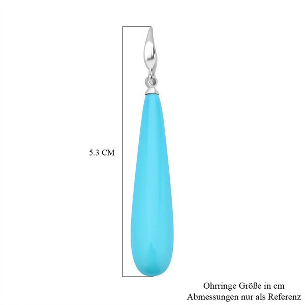Sleeping Beauty T&uuml;rkis farbe Muschelperle Ohrringe 925 Silber rhodiniert image number 5