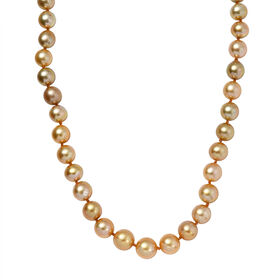 AAAA Goldene Südsee Perle (7-12 mm) Halskette ca. 45 cm 750 Gold