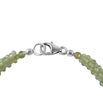 Nat&uuml;rliches Peridot Armband, ca. 20 cm, 925 Silber rhodiniert, ca. 27.50 ct