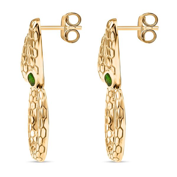 Natürlicher Chromdiopsid, Kanchanaburi Blauer Saphir Ohrringe 925 Silber 750 Gelbgold Vermeil ca. 0.44 ct image number 5