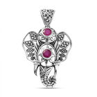 Handgearbeiteter, afrikanischer Rubin-Anhänger, (Fissure gefüllt), 925 Silber Schwarz oxidiert ca. 1,62 ct