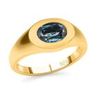 London Blautopas Ring, 925 Silber vergoldet, ca. 0.91 ct image number 3