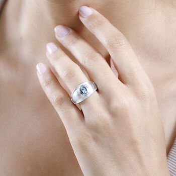 AAA Aquamarin Ring, ca. 0,67 ct.