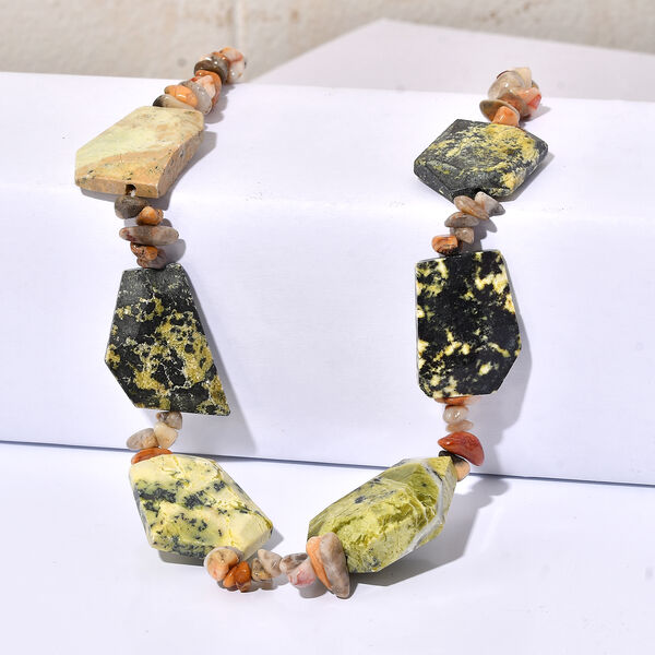 EverTrue gelbe T&uuml;rkis und verr&uuml;ckte Spitzen-Achat 45cm Halskette - 440 ct.