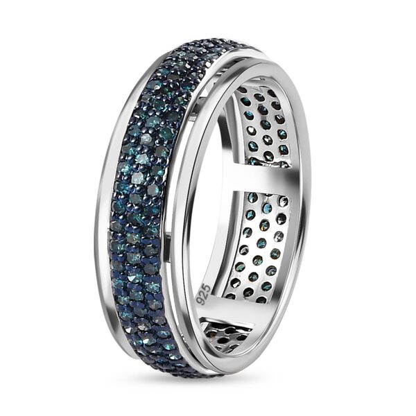 Luxus blauer Diamant-Anti-Stress-Spinning-Ring - 1 ct. image number 7