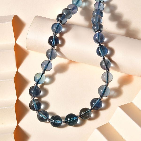 Blaugrüner Fluorit-Halskette, 45 cm - 220 ct. image number 2