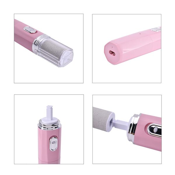 4-in-1 Hornhautentferner & Nagelpolierer mit Aufbewahrungstasche, Wasserdicht, rosa image number 3