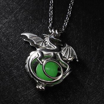 Drachen-Anh&auml;nger mit Kette 50 cm Edelstahl ca. 31,00 ct