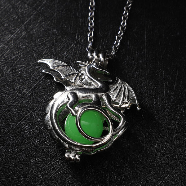 Drachen-Anh&auml;nger mit Kette 50 cm Edelstahl ca. 31,00 ct image number 2