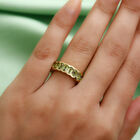 Peridot Band Ring 925 Silber 585 Vergoldet image number 2