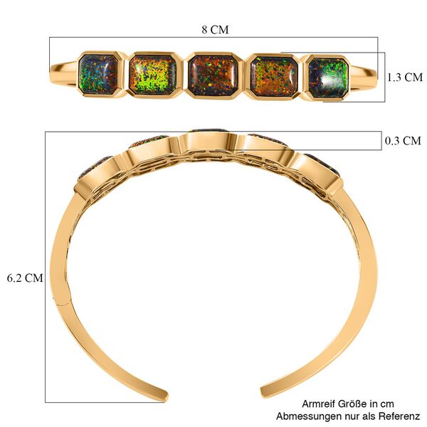 Labor schwarzer Opal-Armreif, 19 cm - 9,02 ct. image number 6