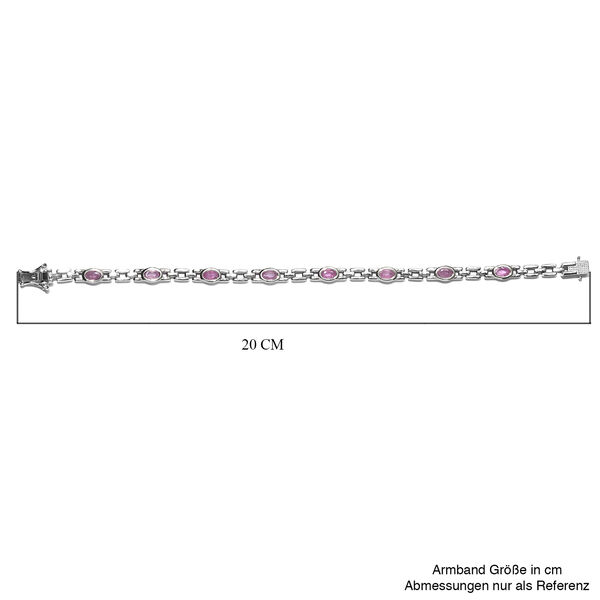 Premium Ilakaka Rosa Saphir Armband ca. 19 cm, 925 Silber platiniert (Fissure gef&uuml;llt) ca. 5,20 ct image number 5