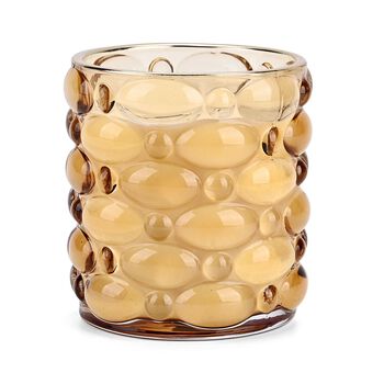 LIVMORE - Duftkerze im strukturierten Glas,48 Std. Brenndauer, 280g, 8,4 ml &auml;therisches &Ouml;l,  Rose und Bergamotte, Gelb