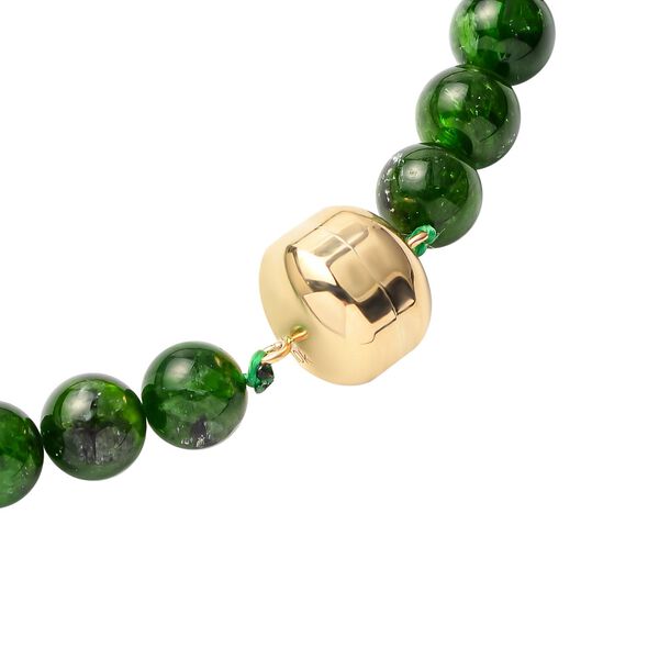 Nat&uuml;rliche Chromdiopsid Halskette, ca. 45 cm, 925 Silber vergoldet ca. 275.00 ct image number 5