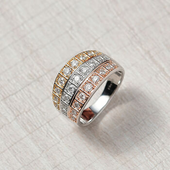 D&rsquo;Joy Moissanit dreifarbiger Ring - 1 ct.