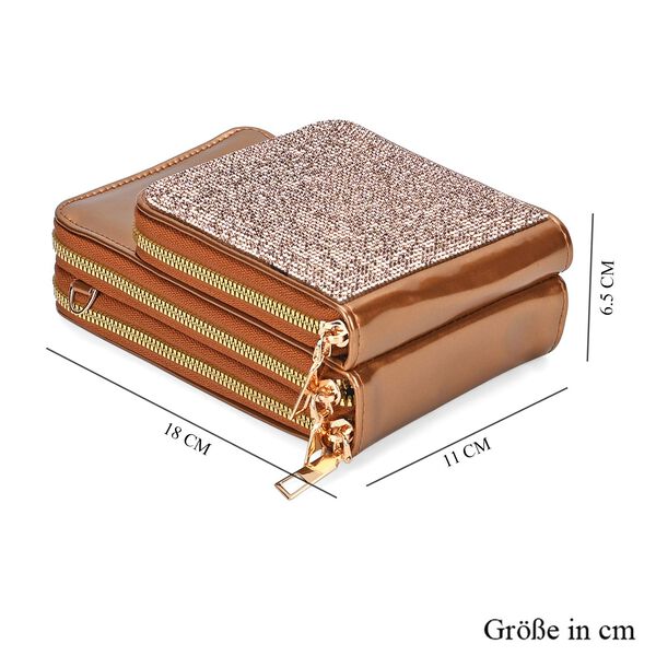 Elegante Umh&auml;ngetasche mit RFID-Schutz, Bronze image number 6