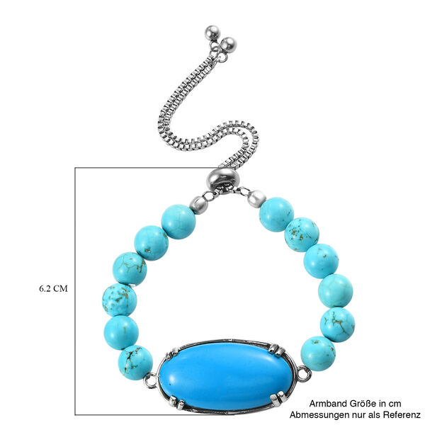 Flexibles, blaues Howlit Bolo-Armband, ca. 16-24, Edelstahl ca. 18,00 ct image number 6