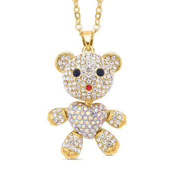 Mehrfarbiger Kristall-Anh&auml;nger mit Kette - 4 ct.