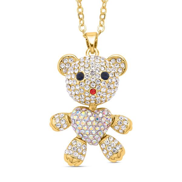 Mehrfarbiger Kristall-Anh&auml;nger mit Kette - 4 ct.