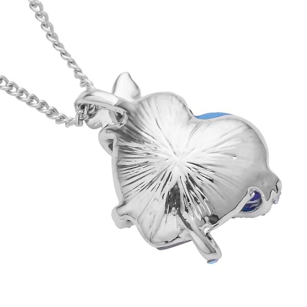 Blauer Glas und AB Kristall Schmetterlingsanhänger mit 50cm Kette image number 4