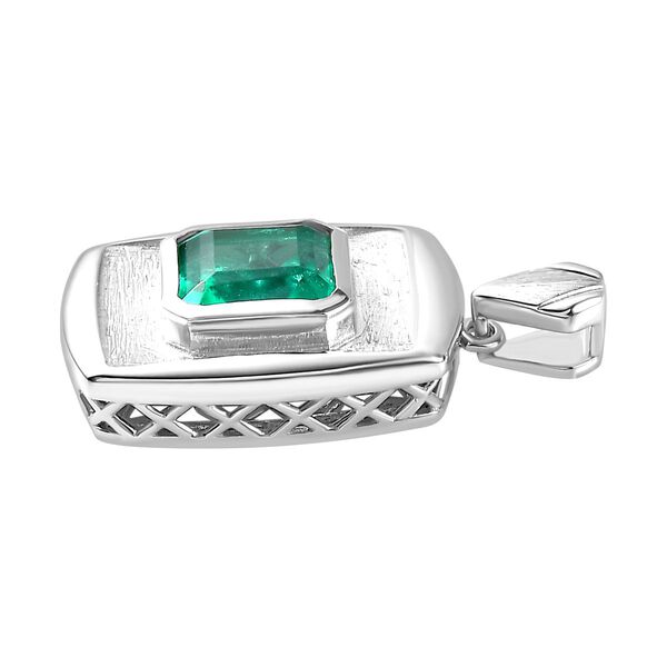 Smaragd-Quarz Triplette Anhänger 925 Silber rhodiniert ca. 3,39 ct. image number 4