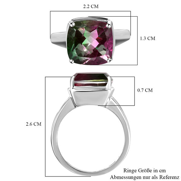 Wassermelonen-Quarz-Triplett-Ring, 925 Silber platiniert  ca. 5,74 ct image number 7