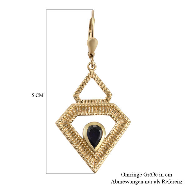 Masoala Saphir-Ohrh&auml;nger, (Fissure gef&uuml;llt), 925 Silber vergoldet ca. 2,04 ct&nbsp; image number 6