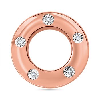 Wei&szlig;er Diamant P Anh&auml;nger 925 Silber Ros&eacute;gold Vermeil ca.