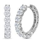 Moissanit Ohrringe 925 Silber platiniert ca. 7.02 ct