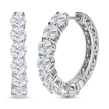 Moissanit Ohrringe 925 Silber platiniert ca. 7.02 ct