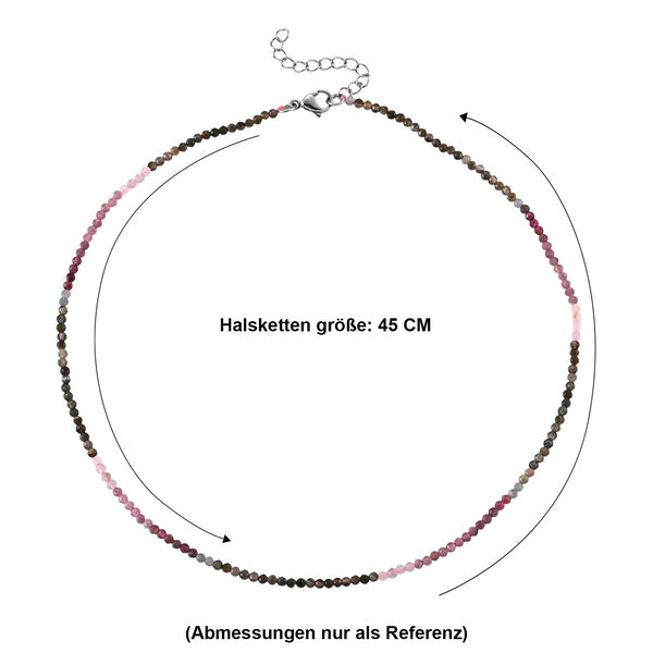 Mehrfarbig-Turmalin Halskette ca. 45 cm 316L Edelstahl ca. 20,00 ct. image number 6
