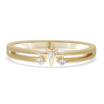 Diamant-Ring, 925 Silber vergoldet (Gr&ouml;&szlig;e 21.00)