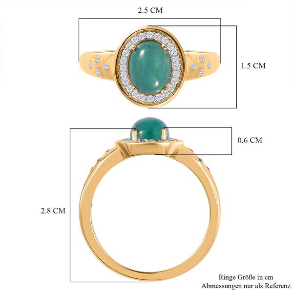 AA Grandidierit, Wei&szlig;er Zirkon Ring, 925 Silber Gelbgold Vermeil, (Gr&ouml;&szlig;e 20.00), ca. 2.65 ct image number 7