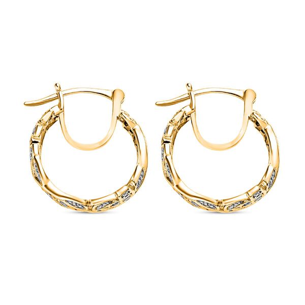 ALLORO vergoldete Silber-Creolen mit Diamantakzenten image number 4