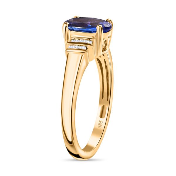 AA Tansanit und I2-I3 Diamant Ballerina Ring in 585 Gold - 1,78 ct. image number 7