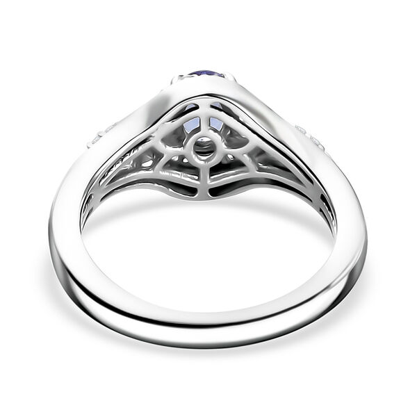 Tansanit und Zirkon Ring 925 Silber platiniert  ca. 0,97 ct image number 6