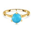 Amerikanischer, natürlicher Sleeping Beauty Türkis Ring, 925 Silber vergoldet (Größe 19.00) ca. 1.15 ct