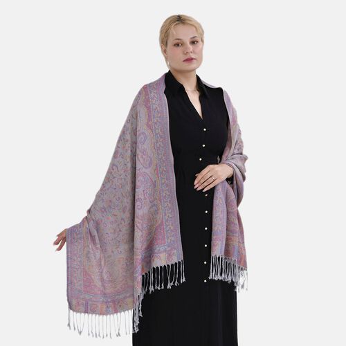 Jacquard Paisley-Schal, 175cm x 70cm, Lila