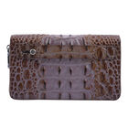 Brieftasche aus 100% echtem Leder mit Kroko-Prägung, Größe 20x5x12 cm, Braun image number 3