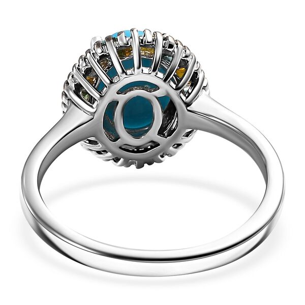 AA Amerikanischer, natürlicher Sleeping Beauty Türkis und mehrfarbiger Diamant-Ring - 2,44 ct. image number 5