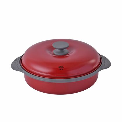 HOMESMART Mikrowellentopf, 23x27,4x11,1cm, Rot und schwarz