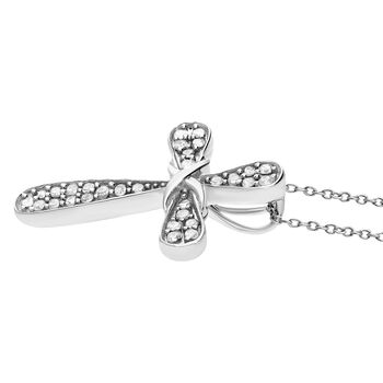 Diamant Anh&auml;nger, 925 Silber platiniert - 0,33 ct.