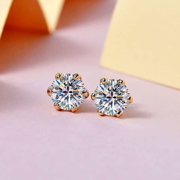 Funkelnde K&ouml;nigin - Nugget EF Moissanit Ohrringe - 1,50 ct. image number 1