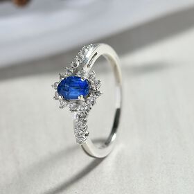 D'Joy AA Natürlicher Kaschmir Kyanit und Zirkon Ring - 1 ct.