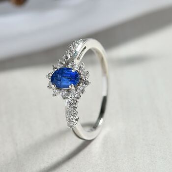D'Joy AA Nat&uuml;rlicher Kaschmir Kyanit und Zirkon Ring - 1 ct.