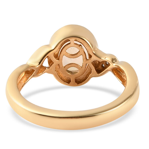 Nat&uuml;rlicher, &auml;thiopischer Opal und Zirkon-Ring, 925 Silber vergoldet  ca. 0,84 ct image number 6