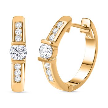 Moissanit Ohrringe 925 Silber Gelbgold Vermeil ca. 0.81 ct